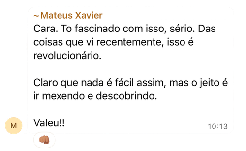 Depoimento da comunidade